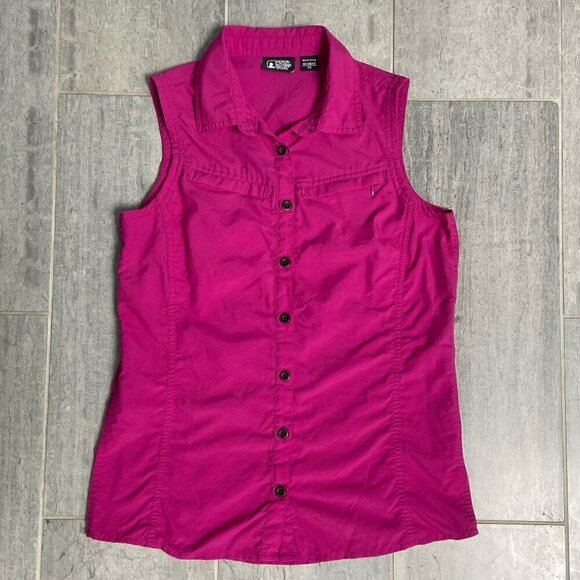 EMS Eastern Mountain Sports Sleeveless Collared Hiking Button Down Shirt Pink XS - Picture 1 of 9